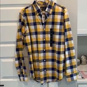 Banana Republic blue/yellow checkered button up